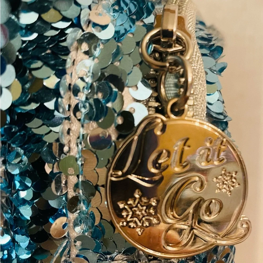 Loungefly Disney Frozen Elsa Reversible Sequin Backpack in Blue  and Silver - Picture 5 of 15